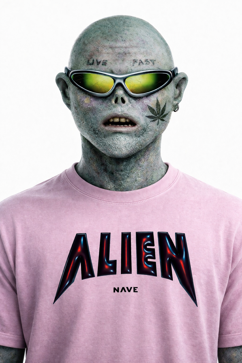 👽 NAVE Playera Alien Pink – Streetwear 420 Edición