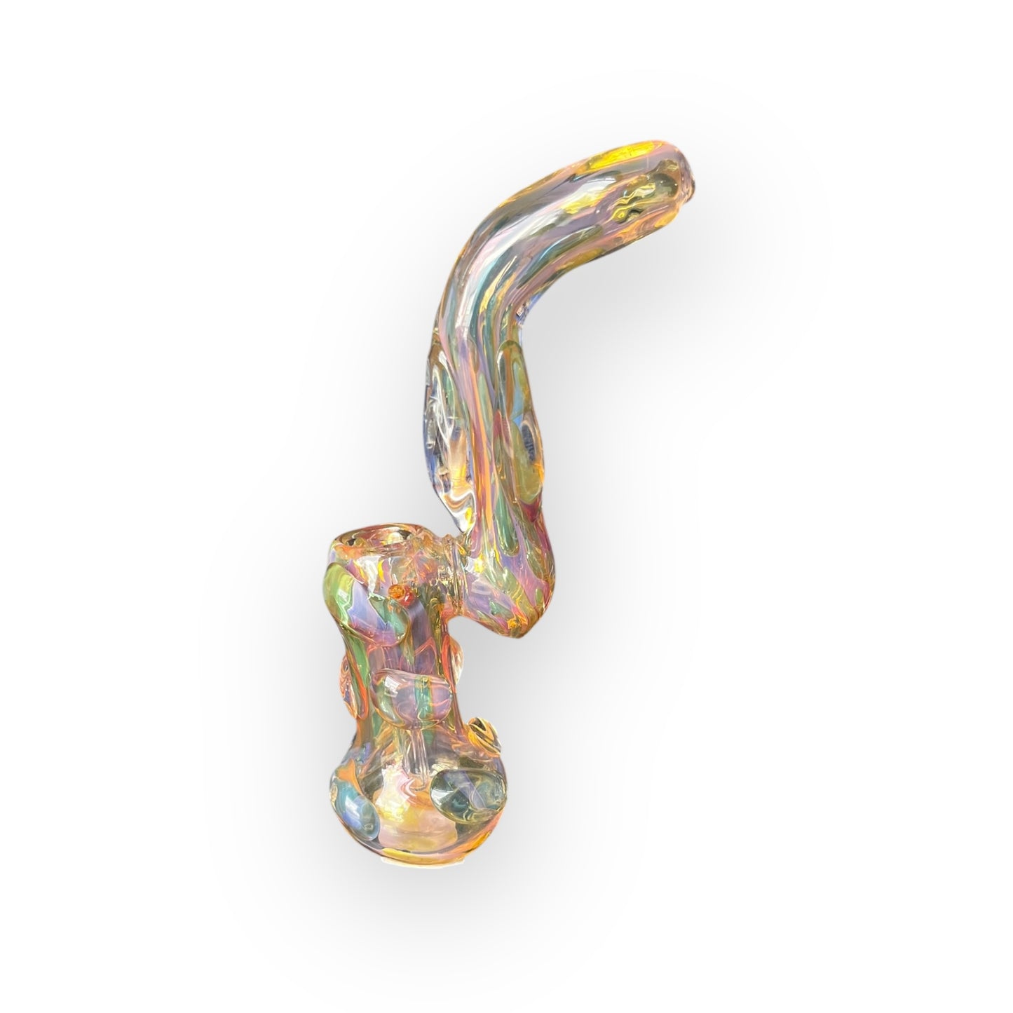 Bubbler de Cristal Tornasol – Diseño Curvo Hecho a Mano
