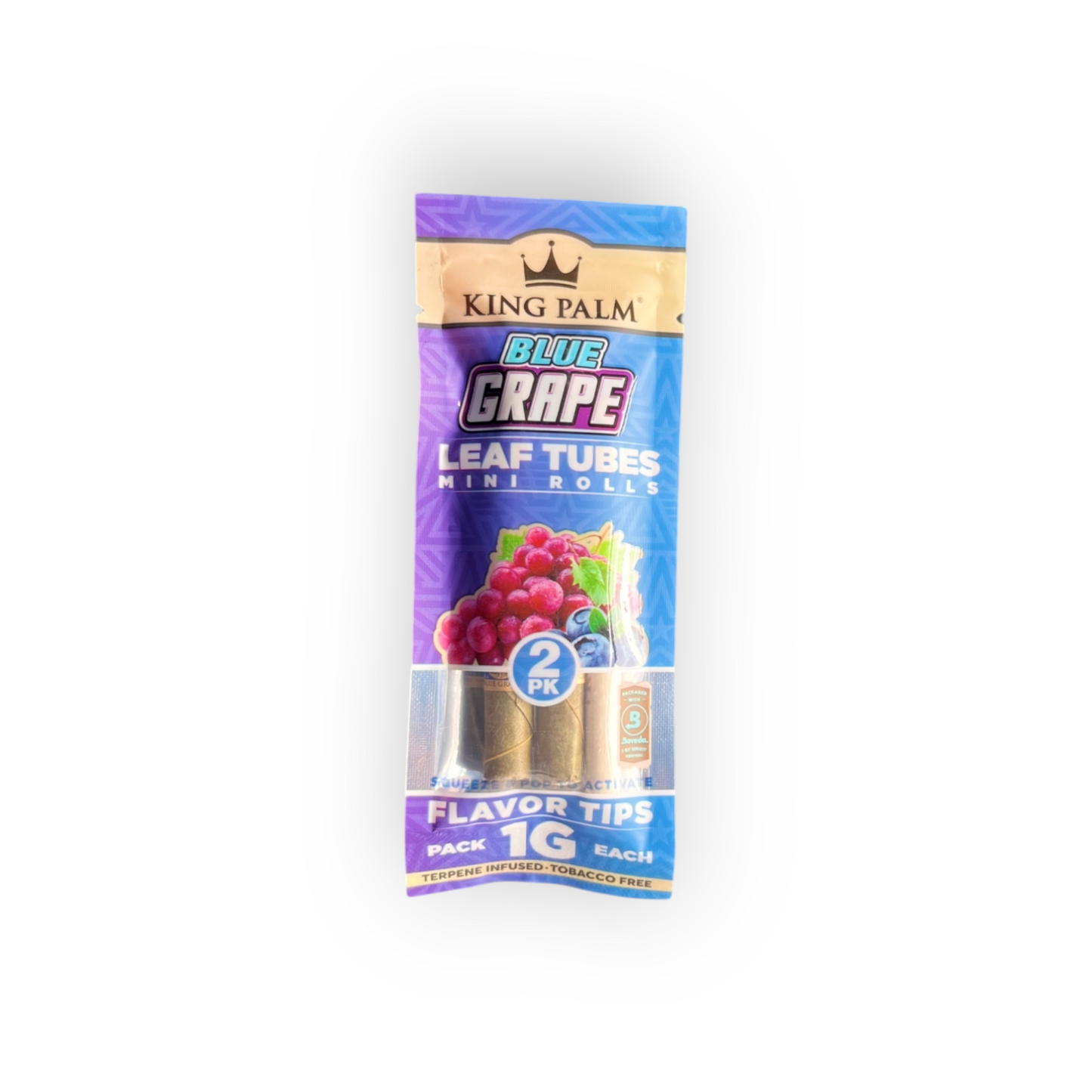 King Palm Mini Rolls Blue Grape - Conos de Hoja de Palma Natural con Sabor a Uva