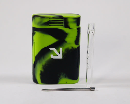 Eyce® Doble Contenedor, Hitter Pipa Taster de Vidrio y Steel Poker (Creature Green)
