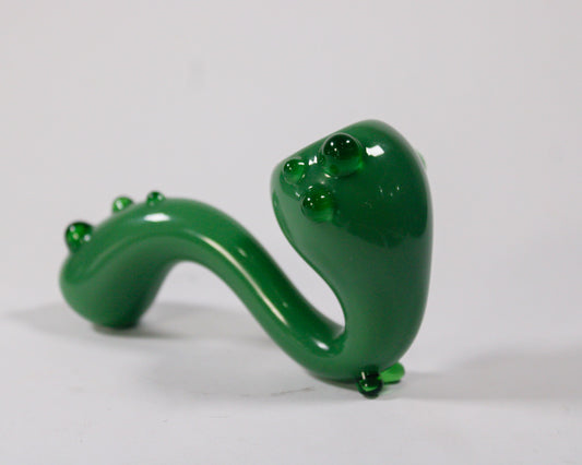 Pipa de vidrio hecha a mano color verde