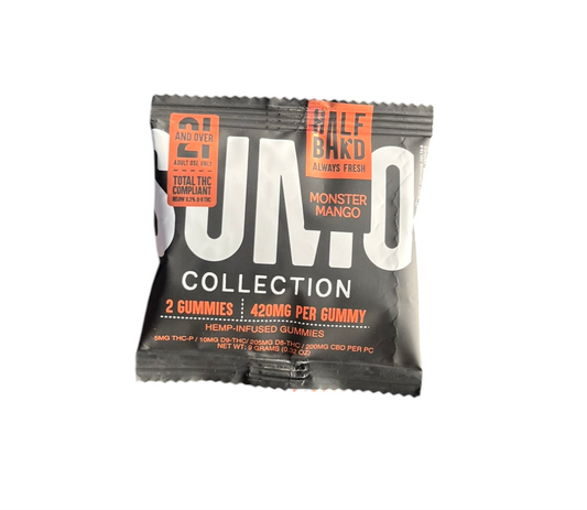 Sumo Collection Half Bak’d – Gummies Monster Mango (2 unidades, 840 mg cannabinoides)