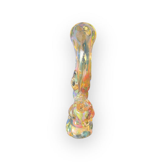 Bubbler de Cristal Tornasol – Diseño Curvo Hecho a Mano
