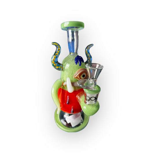 Bong de Cristal Monstruo Alienígena – Diseño Hecho a Mano con Cuernos y Colmillos