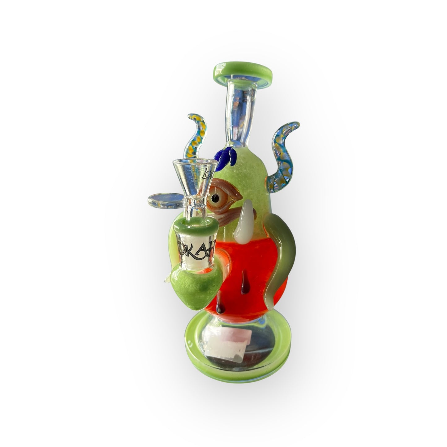 Bong de Cristal Monstruo Alienígena – Diseño Hecho a Mano con Cuernos y Colmillos