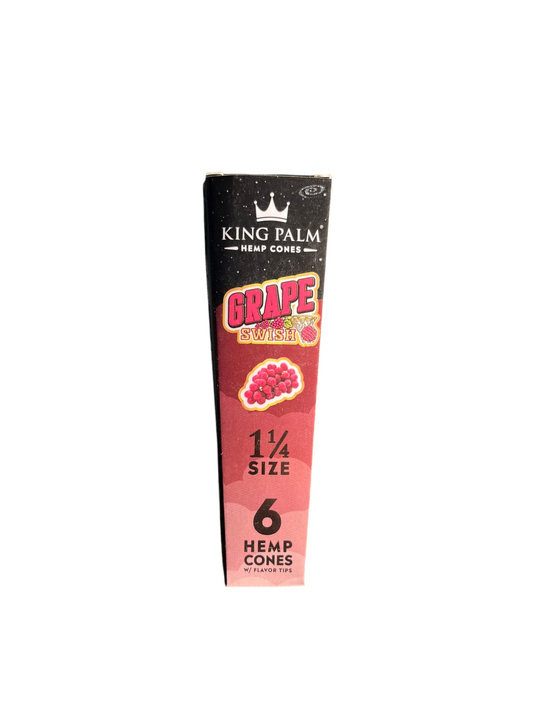 King Palm Grape Swish – Conos de Cáñamo 1 ¼ (Paquete de 6)