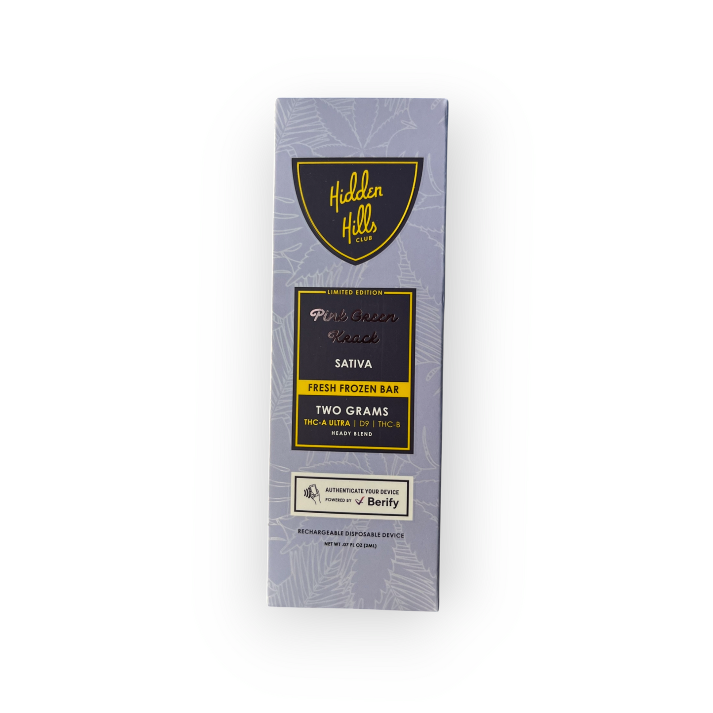 Hidden Hills Live Resin Bar Pink Green Crack - VAPE Desechable 2 Gramos