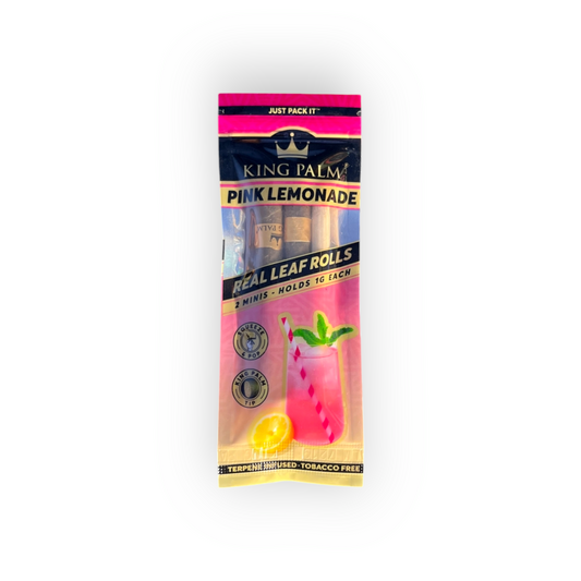 King Palm Mini Rolls Pink Lemonade - Conos de Hoja de Palma Natural con Sabor a Limonada Rosa